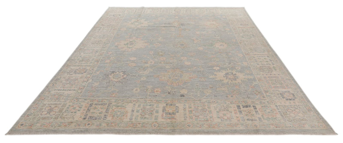 8x10 Beige and Ivory Turkish Oushak Rug