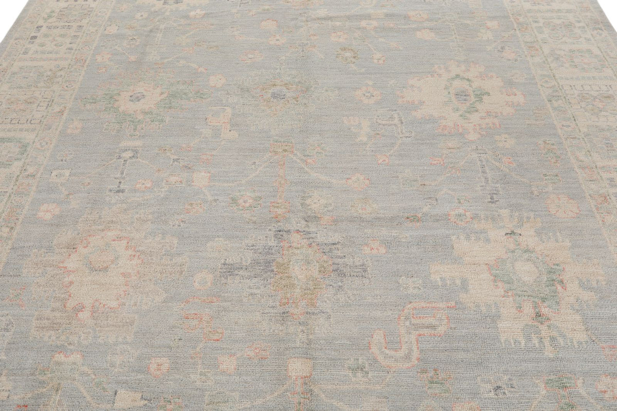 8x10 Beige and Ivory Turkish Oushak Rug