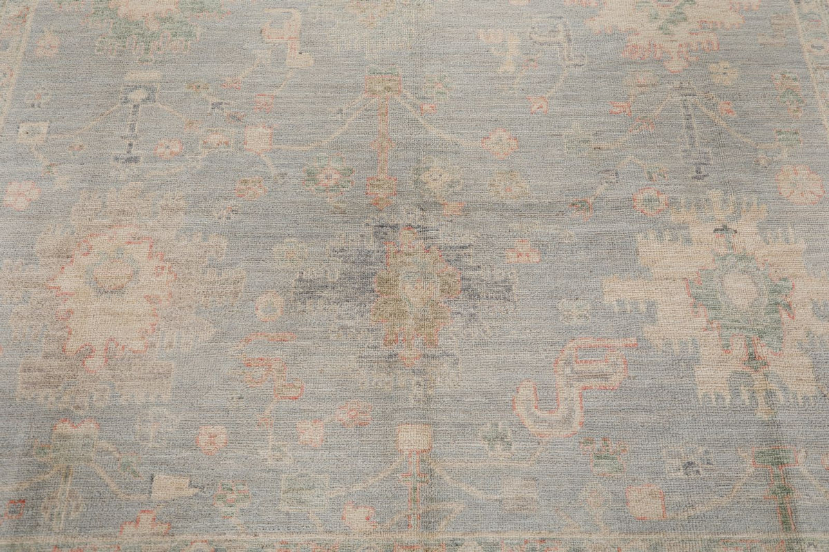 8x10 Beige and Ivory Turkish Oushak Rug
