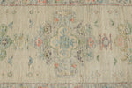 3x16 Ivory and Multicolor Turkish Oushak Runner