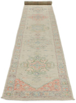 3x16 Ivory and Multicolor Turkish Oushak Runner