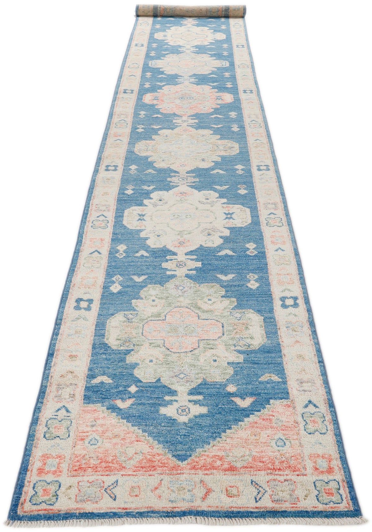 3x17 Navy and Ivory Oushak Runner