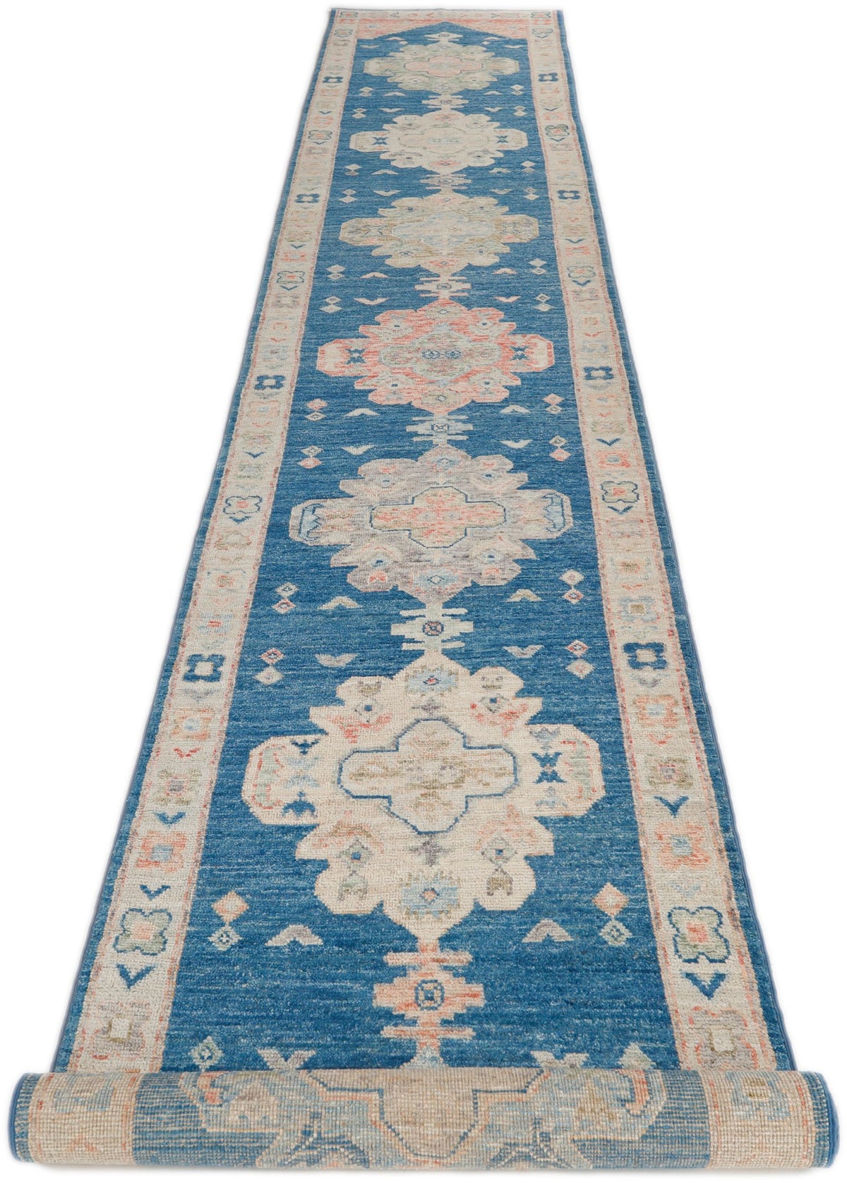 3x17 Navy and Ivory Oushak Runner