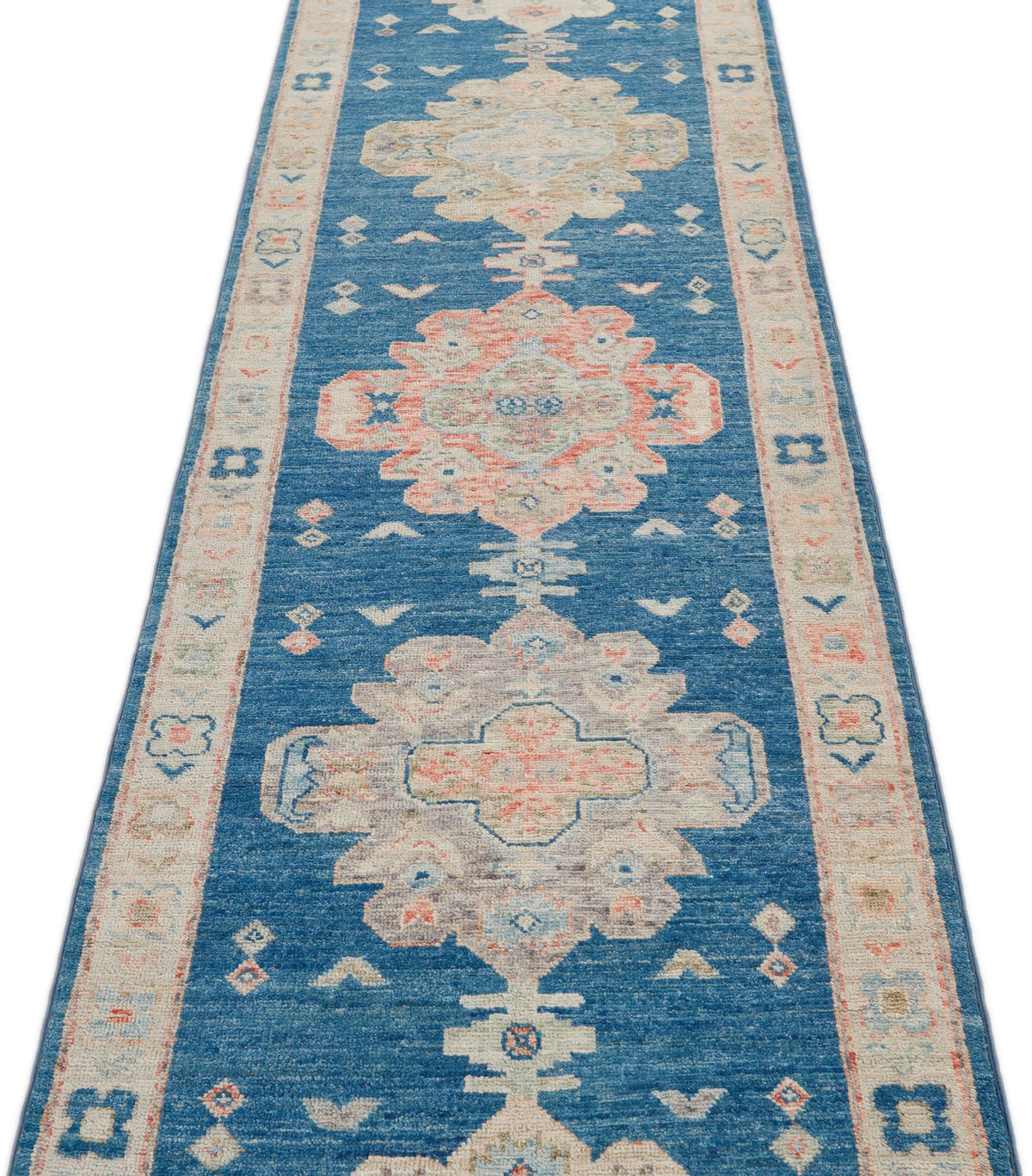 3x17 Navy and Ivory Oushak Runner