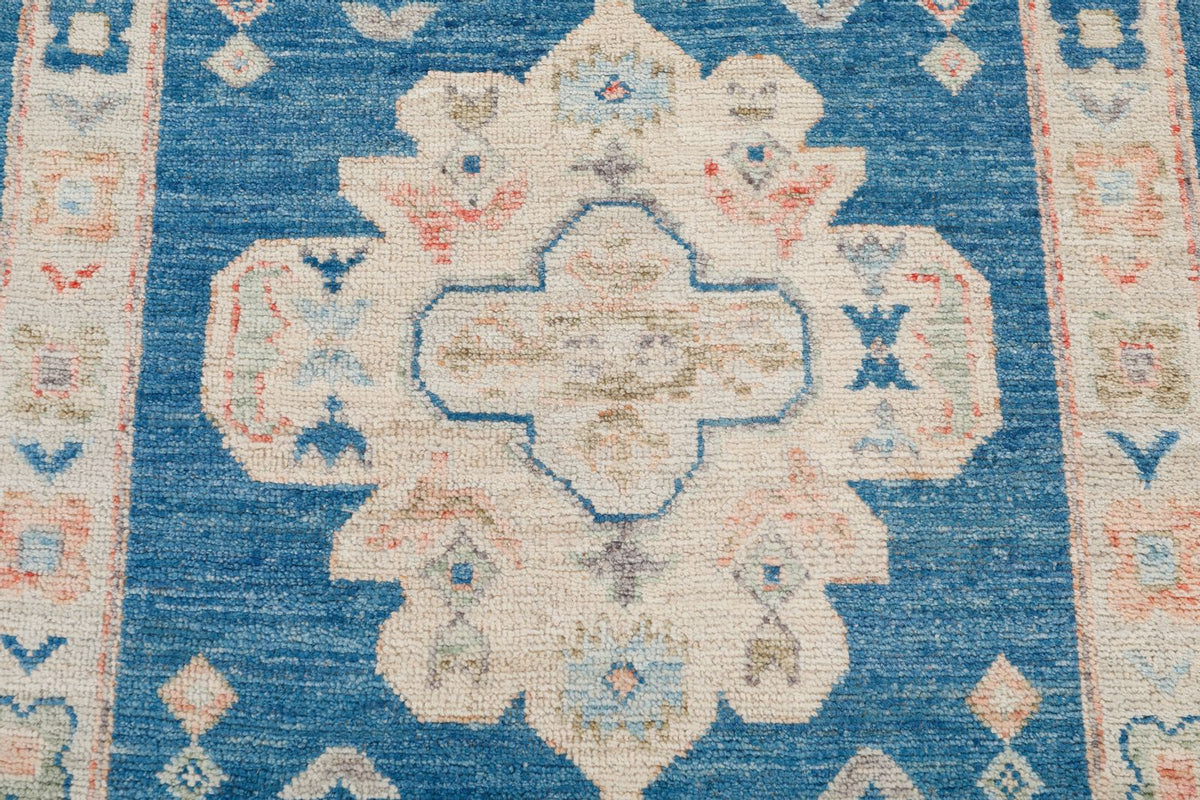 3x17 Navy and Ivory Oushak Runner