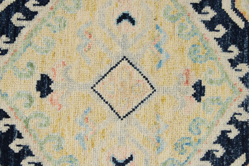 3x9 Navy and Multicolor Turkish Oushak Runner