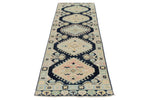 3x9 Navy and Multicolor Turkish Oushak Runner