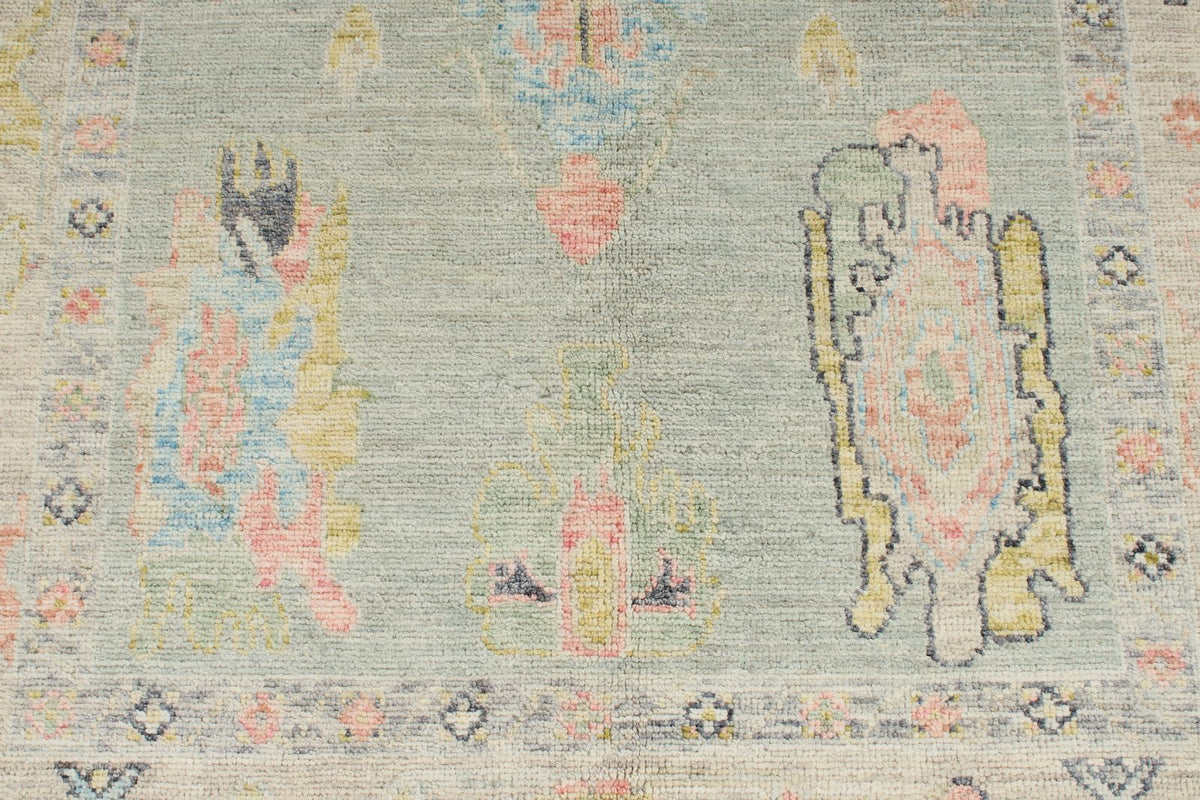 4x6 Gray and Beige Turkish Oushak Rug