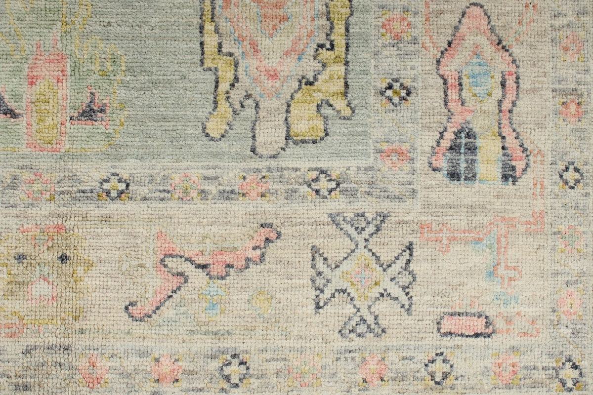 4x6 Gray and Beige Turkish Oushak Rug