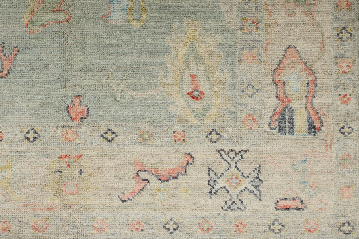 4x6 Gray and Beige Turkish Oushak Rug