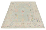 4x6 Gray and Beige Turkish Oushak Rug