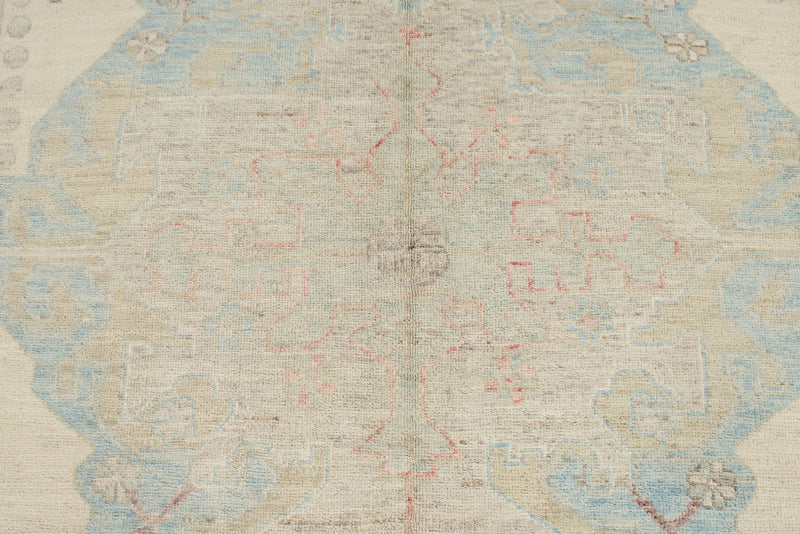 4x6 Gray and Ivory Turkish Oushak Rug