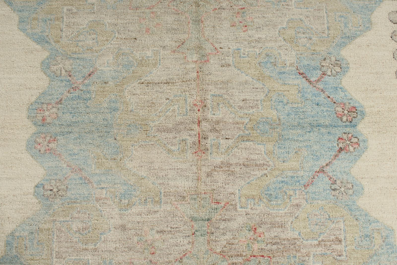 4x6 Gray and Ivory Turkish Oushak Rug