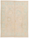 9x12 Ivory and Blue Turkish Oushak Rug