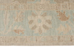 9x12 Ivory and Blue Turkish Oushak Rug