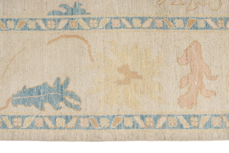 9x12 Beige and Ivory Turkish Oushak Rug