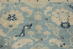 8x10 Blue and Ivory Turkish Oushak Rug