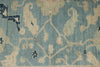 8x10 Blue and Ivory Turkish Oushak Rug