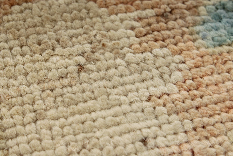 8x10 Blue and Ivory Turkish Oushak Rug