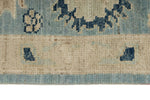 8x10 Blue and Ivory Turkish Oushak Rug