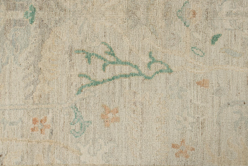 5x18 Ivory and Gray Turkish Oushak Runner