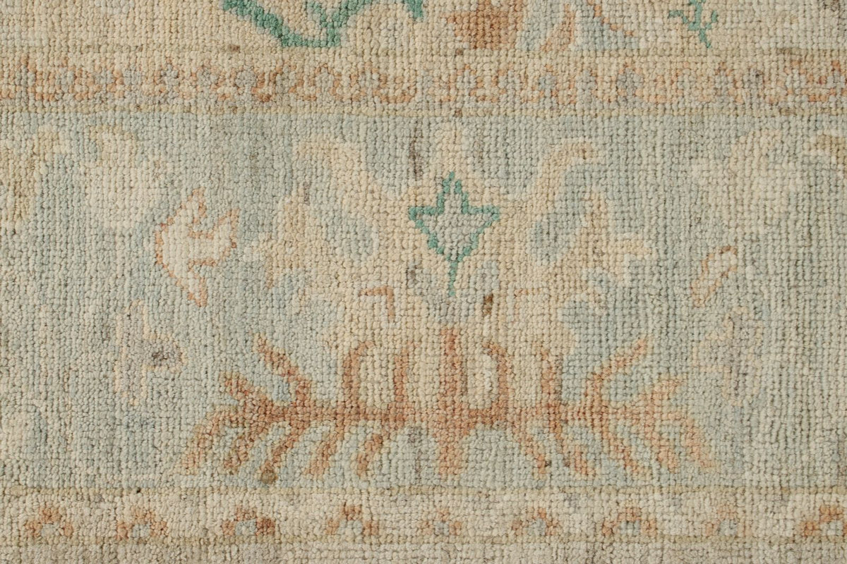 5x18 Ivory and Gray Turkish Oushak Runner