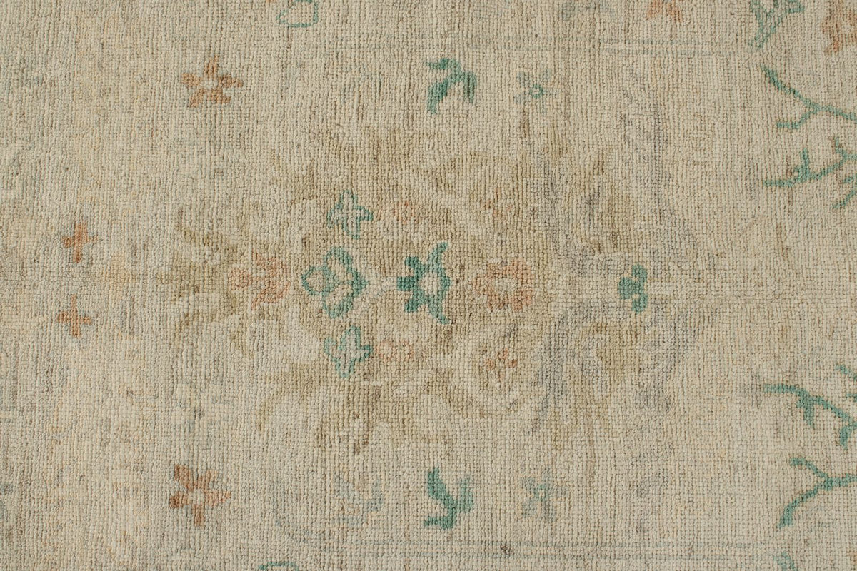 5x18 Ivory and Gray Turkish Oushak Runner
