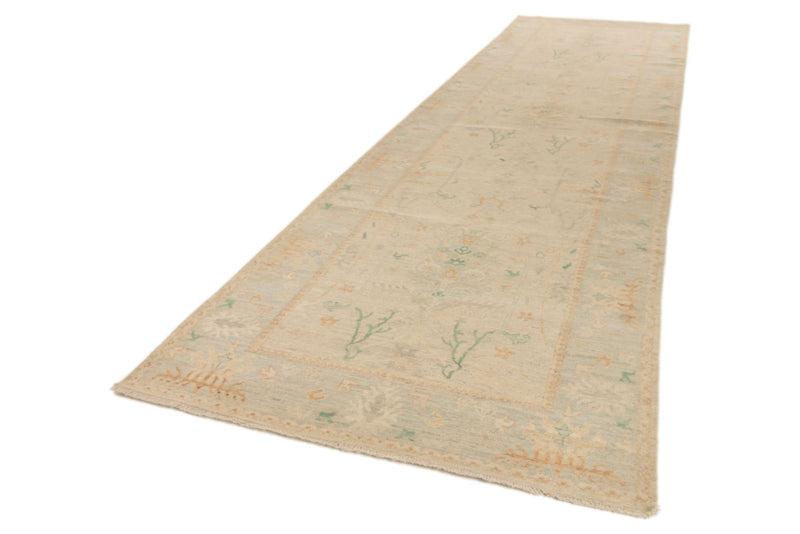 5x18 Ivory and Gray Turkish Oushak Runner