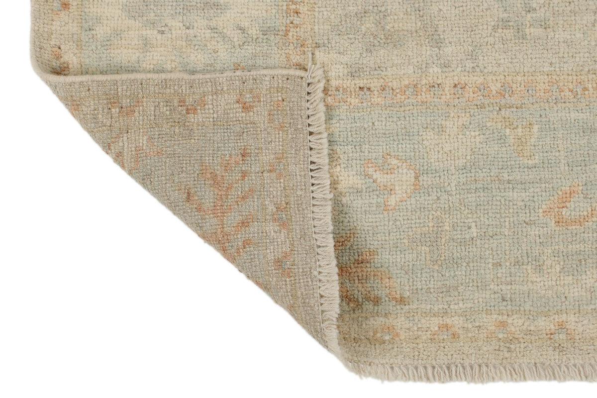 5x18 Ivory and Gray Turkish Oushak Runner