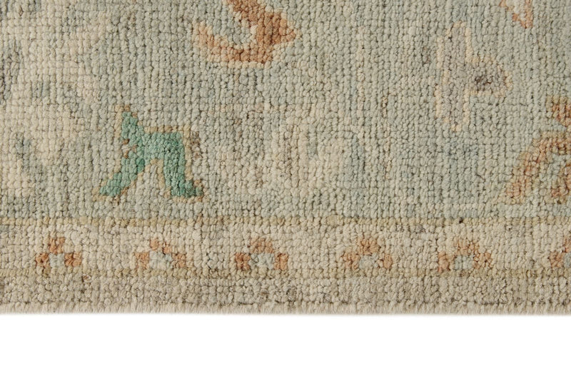5x18 Ivory and Gray Turkish Oushak Runner