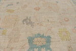 12x18 Ivory and Light Blue Turkish Oushak Rug