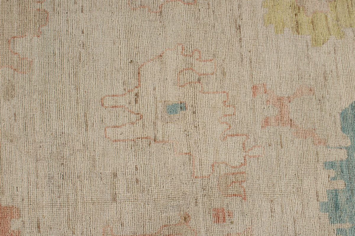 12x18 Ivory and Light Blue Turkish Oushak Rug