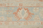 9x12 Ivory and Light Blue Turkish Oushak Rug