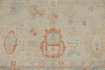 9x12 Ivory and Light Blue Turkish Oushak Rug