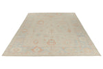 9x12 Ivory and Light Blue Turkish Oushak Rug