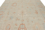 9x12 Ivory and Light Blue Turkish Oushak Rug