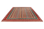 9x12 Multicolor and Red Turkish Tribal Rug