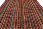 9x12 Multicolor and Red Turkish Tribal Rug