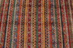 9x12 Multicolor and Red Turkish Tribal Rug