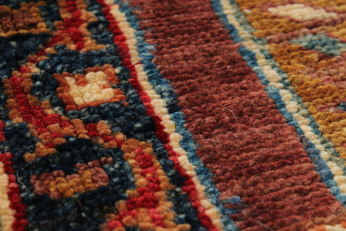 8x10 Multicolor and Red Turkish Tribal Rug