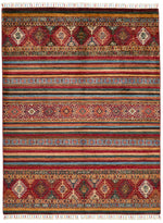 5x7 Brown and Multicolor Tribal Rug