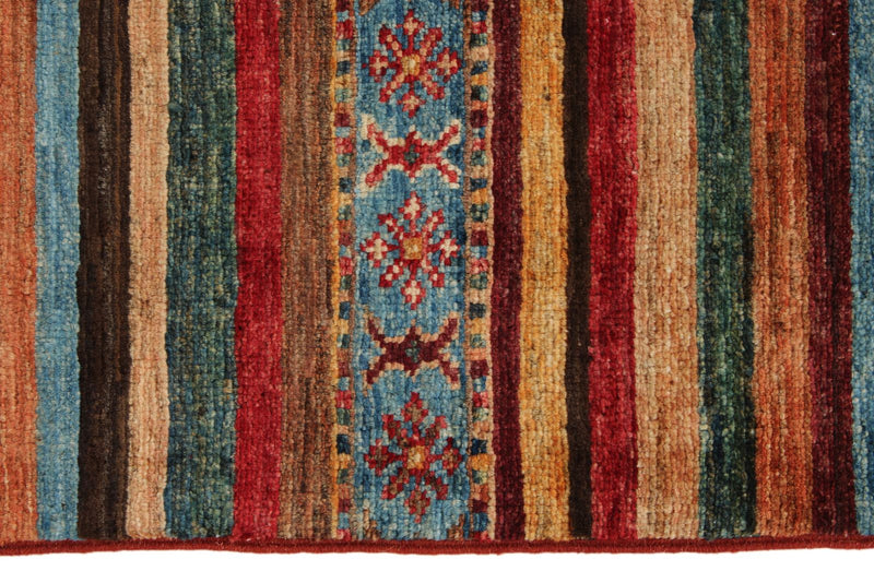 5x7 Brown and Multicolor Tribal Rug