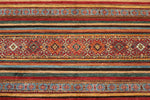 5x7 Brown and Multicolor Tribal Rug