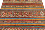 5x6 Brown and Multicolor Tribal Rug