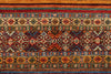 5x6 Brown and Multicolor Tribal Rug