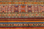 5x6 Brown and Multicolor Tribal Rug