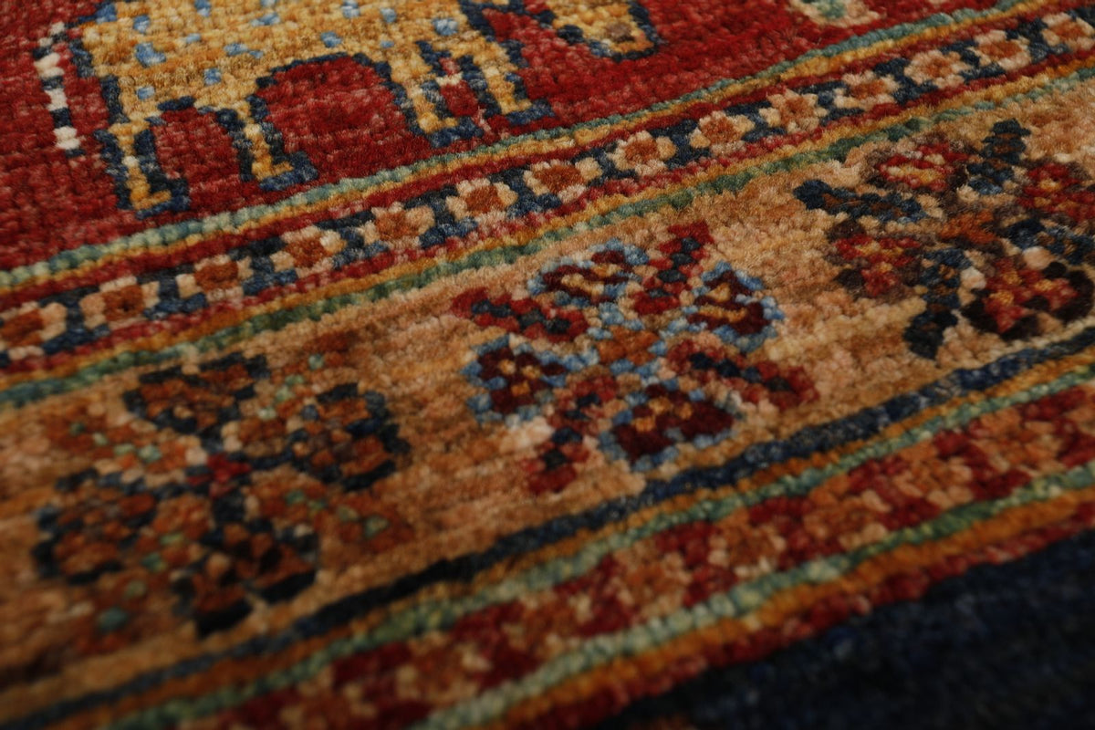 5x7 Multicolor and Navy Anatolian Traditional Rug
