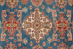 5x7 Light Blue and Ivory Kazak Tribal Rug