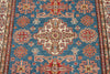 5x7 Light Blue and Ivory Kazak Tribal Rug