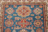 5x7 Light Blue and Ivory Kazak Tribal Rug